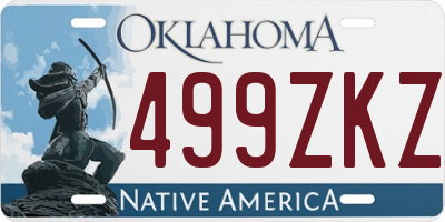 OK license plate 499ZKZ