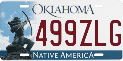 OK license plate 499ZLG