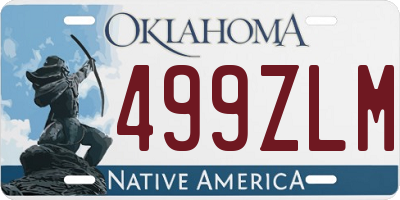 OK license plate 499ZLM
