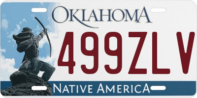 OK license plate 499ZLV