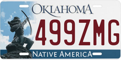 OK license plate 499ZMG