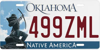 OK license plate 499ZML