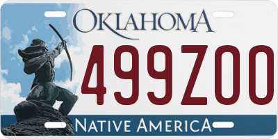 OK license plate 499ZOO