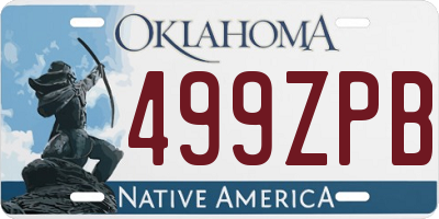 OK license plate 499ZPB