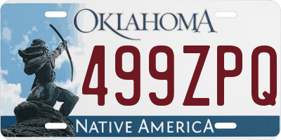OK license plate 499ZPQ