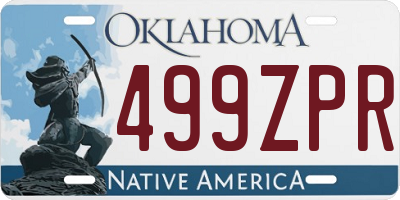 OK license plate 499ZPR