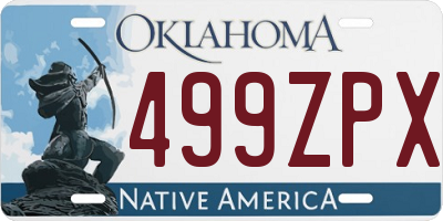 OK license plate 499ZPX