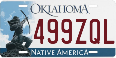 OK license plate 499ZQL