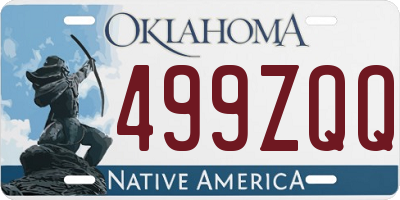 OK license plate 499ZQQ