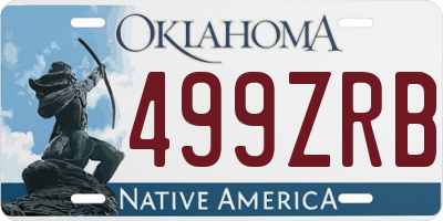 OK license plate 499ZRB