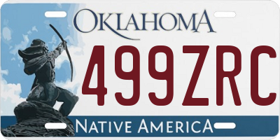 OK license plate 499ZRC