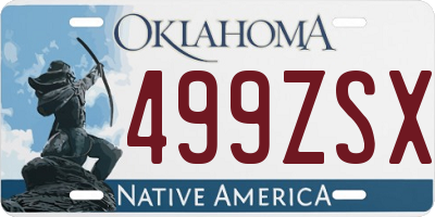 OK license plate 499ZSX