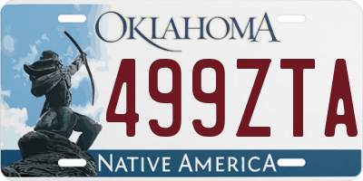OK license plate 499ZTA