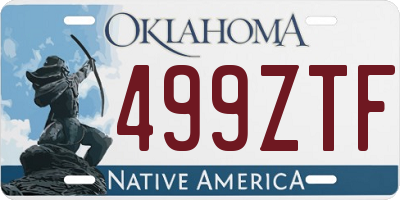 OK license plate 499ZTF