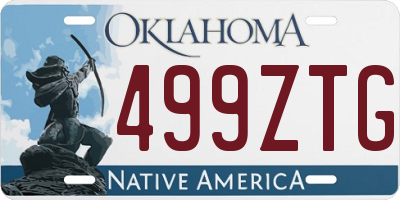 OK license plate 499ZTG