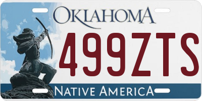 OK license plate 499ZTS