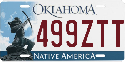 OK license plate 499ZTT