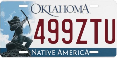 OK license plate 499ZTU
