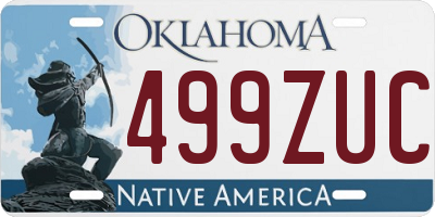 OK license plate 499ZUC