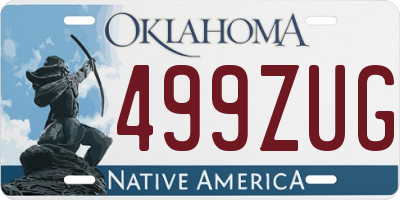 OK license plate 499ZUG