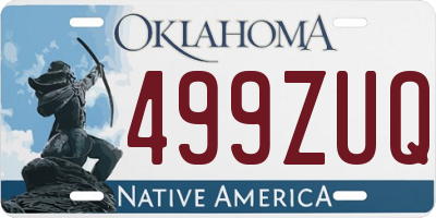 OK license plate 499ZUQ