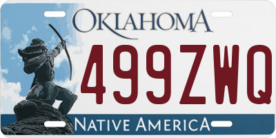 OK license plate 499ZWQ