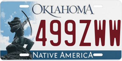 OK license plate 499ZWW