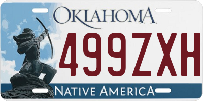 OK license plate 499ZXH