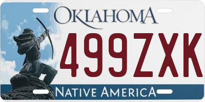 OK license plate 499ZXK