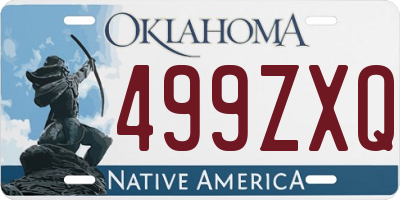 OK license plate 499ZXQ