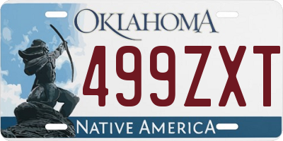 OK license plate 499ZXT
