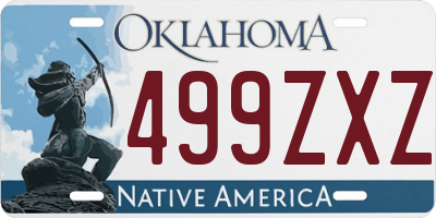 OK license plate 499ZXZ