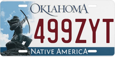 OK license plate 499ZYT