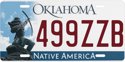 OK license plate 499ZZB