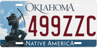 OK license plate 499ZZC