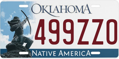 OK license plate 499ZZO