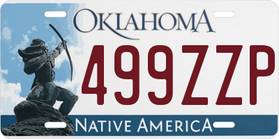 OK license plate 499ZZP