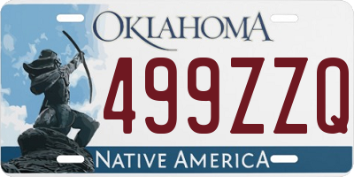 OK license plate 499ZZQ