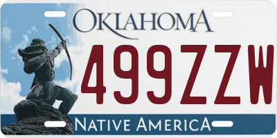 OK license plate 499ZZW