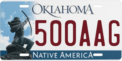 OK license plate 500AAG