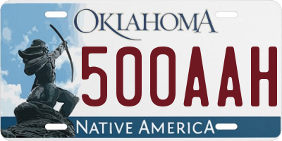 OK license plate 500AAH