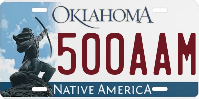 OK license plate 500AAM