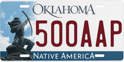 OK license plate 500AAP