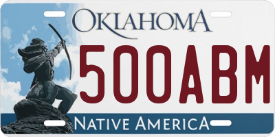 OK license plate 500ABM