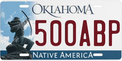 OK license plate 500ABP