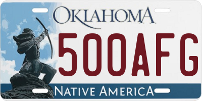 OK license plate 500AFG