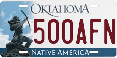 OK license plate 500AFN