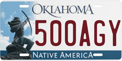 OK license plate 500AGY