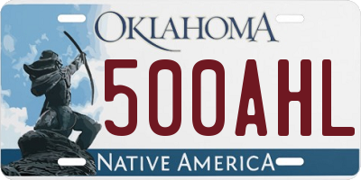 OK license plate 500AHL