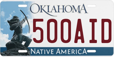 OK license plate 500AID